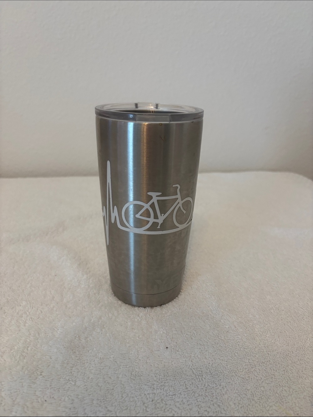 Yeti Stainless Steel Tumbler with White Bicycle Graphic